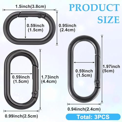 Image of Oval Spring Ring Clips, Metal Keyring Purse Clip