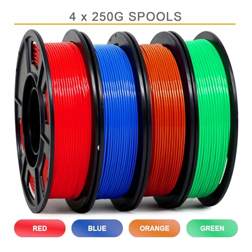 Image of RepRapper PLA Plus Filament, Multicolor PLA+ Sample Pack, Modify PLA 3D Printer Filament, 1.75MM 3D Printing Filamentfor for 3D Printer, 250g*4