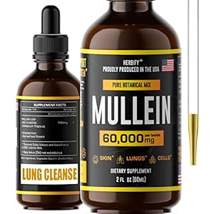 HERBIFY Mullein Drops – Lung Cleanse – Mullein Leaf Extract – Powerful Mullein for Immune Support – Mullein Extract for…