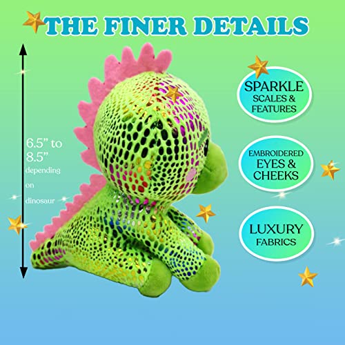 Plush Dinosaur Stuffed Animal With Carrying Case For Boys And Girls - Set Of 5 Cute Dinosaur Plush Toys Like Dino Ranch Toys, Purple Green Blue Yellow Dinosaur Plushies Stuffed Animals Dinoplush #TOP3