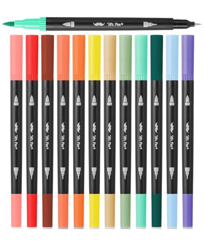 Mr. Pen- Dual Tip Brush Pens, 12 pcs, Assorted Color,