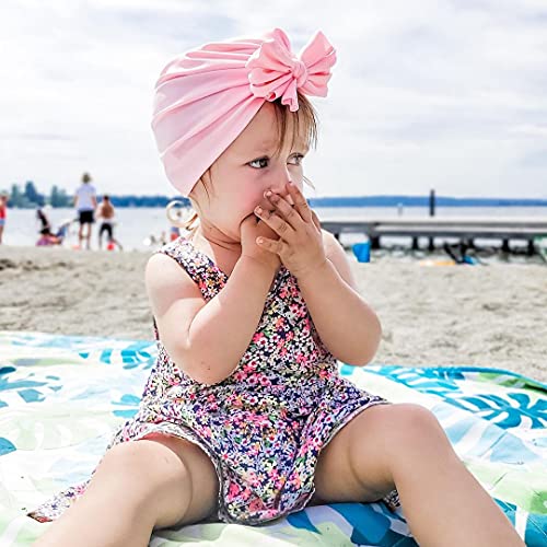 Dreshow Bqubo 5 Pieces Baby Turban Hats Turban Bun Knot Baby Infant Beanie Baby Girl Soft Cute Toddler Cap #TOP3