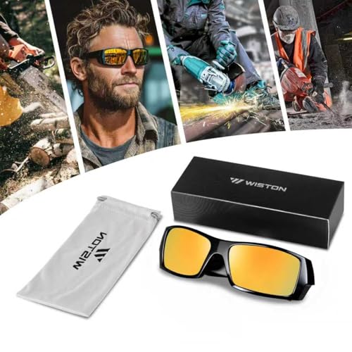 Image of WISTON Z87 Sunglasses Wrap Around Sunglasses for Men Rectangular Safety Glasses UV400 for Sport Working 8231