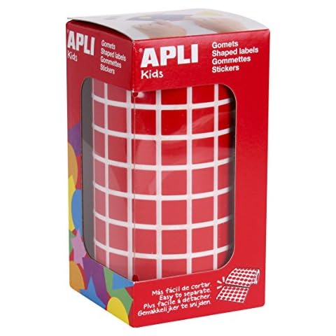 APLI Kids 4873 - Rollo de gomets cuadrados 10,0 mm, color rojo Cover