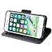 Arae Case for iPhone SE 2022 / iPhone SE 2020 / iPhone 8 / iPhone 7, Wallet Case with Card Holder PU Leather Flip Cover, Black