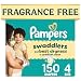 Pampers Swaddlers Disposable Diapers Size 4, 150 Count, ONE MONTH SUPPLY