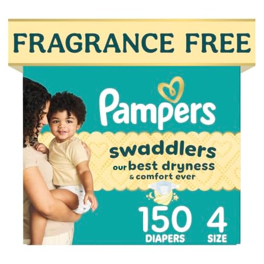 Diapers Size 4, 150 Count - Pampers Swaddlers Disposable Baby Diapers (Packaging & Prints May Vary)