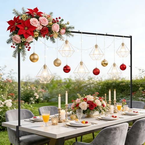Mittimiya Verstellbarer 73-280cm L&auml;nge Tischstange Dekostange, Metall Tischbogen mit Klemmen, Tisch Deko Stange f&uuml;r Hochzeit, Geburtstag, Jubil&auml;Um, valentines day, Party-Dekoration Feiern(Schwarz)