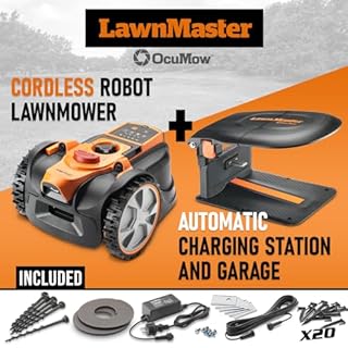 Robot Tondeuse Autonome 18V sans Fil périmétrique avec Station de Charge et Garage - Max 400m²