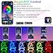 YUGUANG Interior Car Lights Strip APP Control, 5 in 1 Multicolor Music Sync RGB LED Car Ambient Lighting Kit with 236 inches Fiber Optic