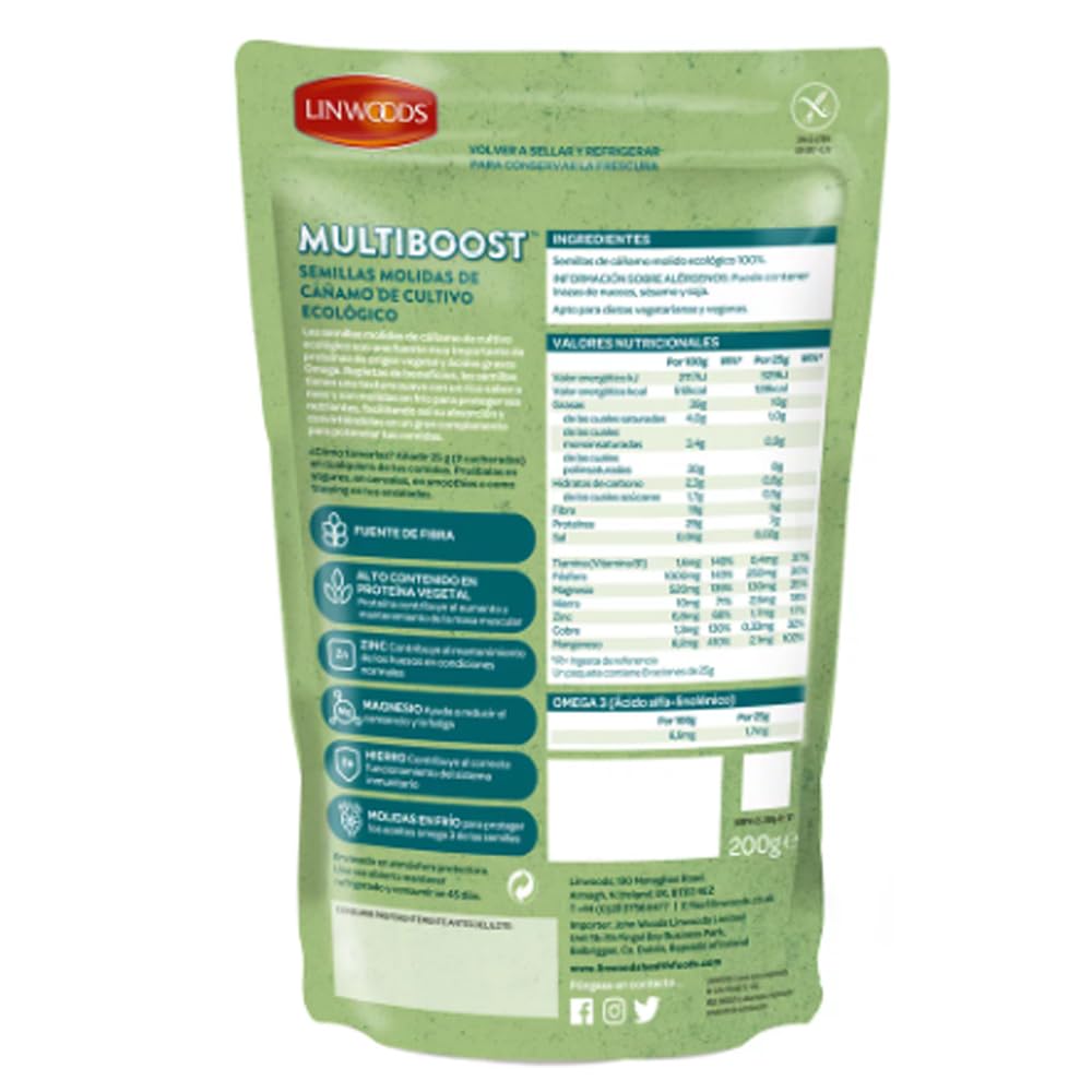Gemahlene Bio-Hanfsamen 200 g. 6er-Pack.