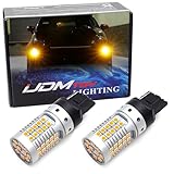 iJDMTOY (2) No Hyper Flash 24W High Power Amber 7440 W21W T20 LED Replacement Bulbs For Car Front or Rear Turn Signal Lights (No Load Resistor Required)