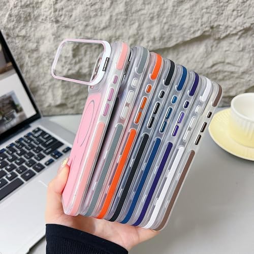 Coque iPhone 13 Pro rigide en silicone blanc avec support magnétique uni