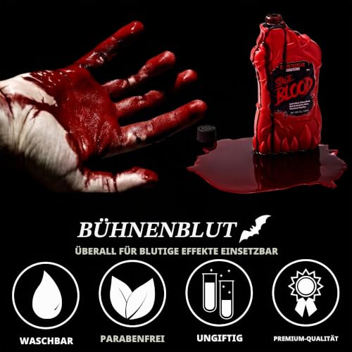 Spooktacular Creations 540ml Fake Halloween Vampirblutflasche, Kunstblut, Bühnenblut für Halloweenkostüme, Zombie… – Ansicht 2