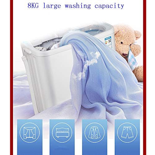 Wasmachine, 8 kg, grote capaciteit, dubbele barrel, kleine drainagemachine, draagbare zwaartekracht, voor thuis, in de… - Image 4