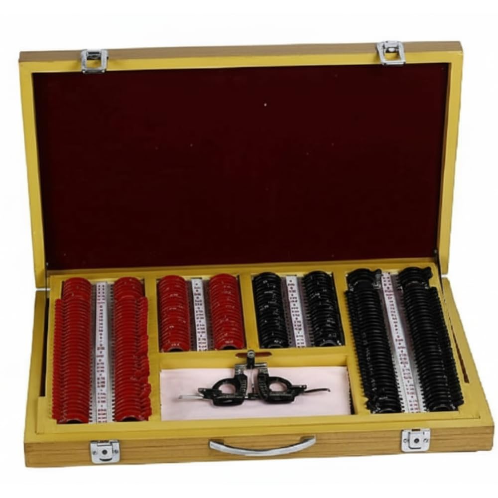Ajanta Export Trial Lens Set with Red & Black Metal Lenses 25 mm Trial Frame for Optometry Eye Testing Premium Wooden Box Storage Ideal for Vision Testing, Eye Clinics-image-47