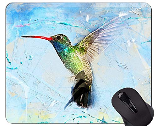 Spiel-Mausunterlage Gewohnheit, Vogelkolibri-Kunstzusammenfassungs-Aquarell...