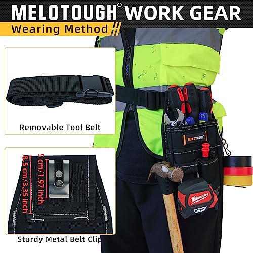 MELOTOUGH Pocket Tool Pouch Tool Belt Pouches with Belt Clip Utility Mini Tool Organizer Pouch for Electrician,Carpenter,Construction,Technician 3 MELOTOUGH Pocket Tool Pouch Tool Belt Pouches with Belt Clip Utility Mini Tool Organizer Pouch for Electrician,Carpenter,Construction,Technician - Image 3