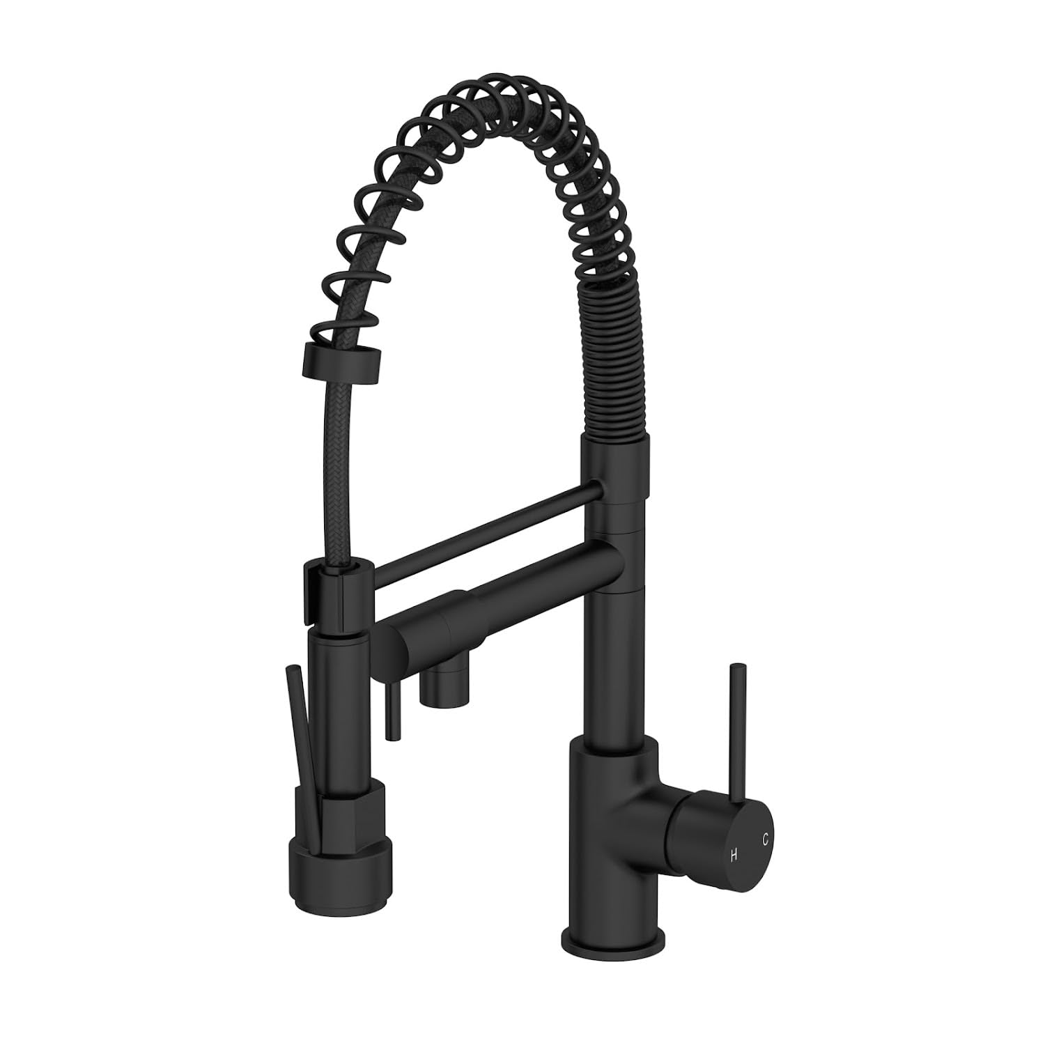 SÄUBER® Kitchen Sink Mixer Tap Black Brass 360° Degree Swivel Single Hole with Pull Out Spray Kitchen Sink Taps Pot Filler Dual Spout