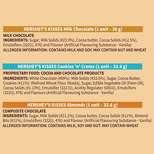Image of Hershey's Kisses Diwali Chocolate Gift Pack | Melt-in-Mouth Milk, Almond & Cookies n Creme Chocolates | Festive Gifting Box | 90.3gm
