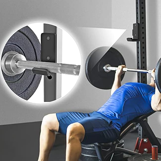 SELEWARE Solid Steel J Hooks for 2 x 2 or 3 x 3 Tube Power Cage with 1 1/2 or 5/8 Hole Squat Rack Attachment, J-Hook Barbell Holder for Power Rack, Set of 2