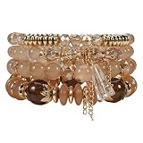 Gem Harmony Bracelet– This beaded bracelet for women is composed of four separate bracelets stacked together.Each bracelet is made of special beads for bracelets. One of these bracelets features five 11mm gemstones, which are blended with two colors....