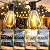 luckystyle 120FT LED Outdoor String Lights with 30+2 Edison Shatterproof Waterproof Bulbs, 2700K Commercial Grade Patio Lights, Heavy Duty Outside Hanging Outdoor Lights for Garden Porch Deck Decor
