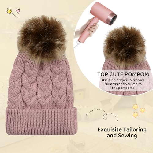 Durio Toddler Winter Hat for Girl Boy Warm Knit Baby Beanie Cute Pom Pom Winter Hat for Baby Infant Newborn Beanie 0-3 Years2