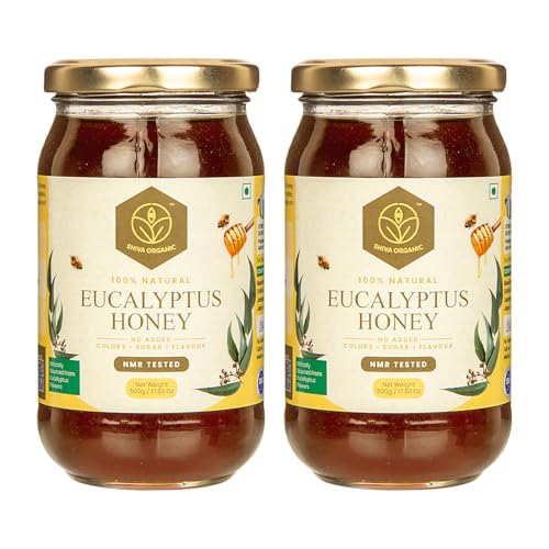Image of Shiva Organic Raw Eucalyptus Honey 1kg | 100% Pure NMR Tested | Raw and Unprocessed