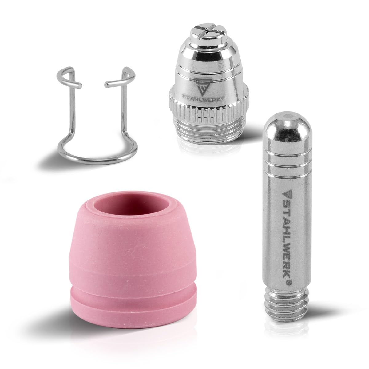 STAHLWERK P-60 Accessoires plasma Pièces d'usure Buses plasma + électrodes + capuchons en céramique pour torche de découpage plasma à allumage pilote P-60 CUT, jeu de 30 pièces