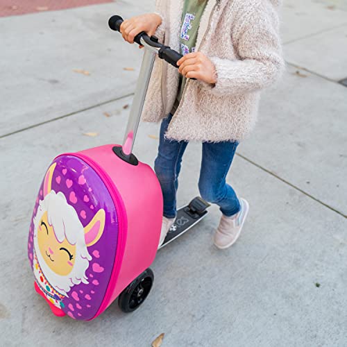 Kiddietotes 3-D Hardshell Ride On Suitcase Scooter For Kids - Cute Lightweight Kids Luggage With Wheels - Fun Led Lights #TOP6