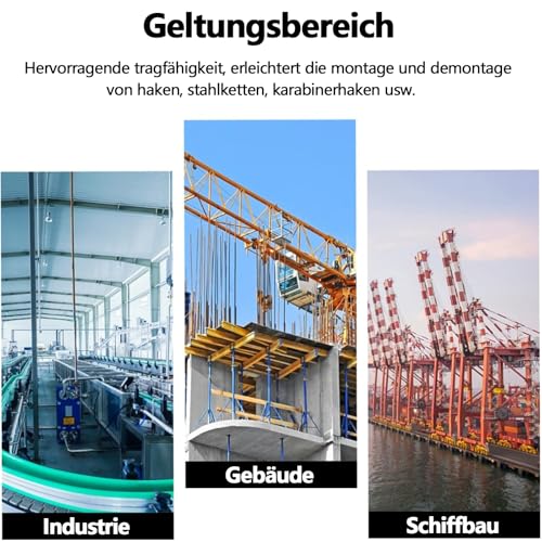 Augenmutter, 10 Stück Ringmutter M10, Ringmutter Edelstahl, Edelstahl Augenmuttern für Seilmontage, Hebezubehör, Oberflächenpolieren, Silber