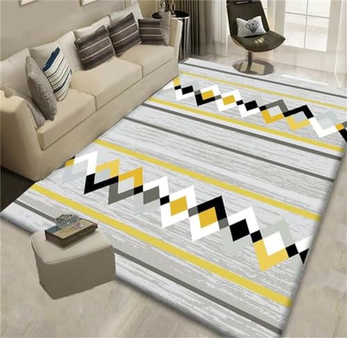 Tapis chambre 100x200 anti-acariens et accessoires de salon géométriques - 2