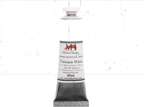 Michael Harding Artista Oil Colors - Tubo de aceite de cártamo blanco titanio 1 1.4 fl oz
