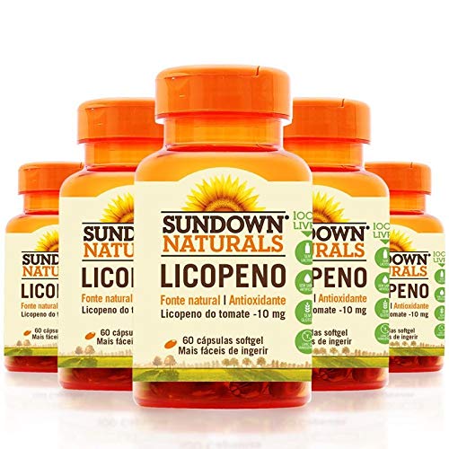 Kit 5 Licopeno 10mg Lycopene Sundown 60 cápsulas