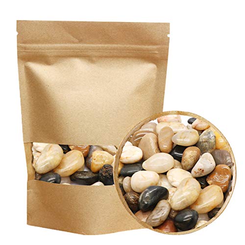 Polished River Stones Natural Decorative River Pebbles Rocks Mixed Color Pebbles Aquarium Gravel River Rock for Outdoor or Indoor Decor, Vase Fillers, Fish Tank, Landscaping 2.2lb 1