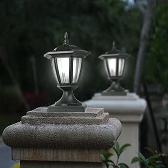 Hifeelen Dusk To Dawn Outdoor Post Lights - Auto-Sensing Lamp Post Light Fixture Aluminum & Shatterproof Glass, Weatherproof Lighting For Driveway Columns, Garden Gates, Pool Patios (Black, 1-Pack - View #8