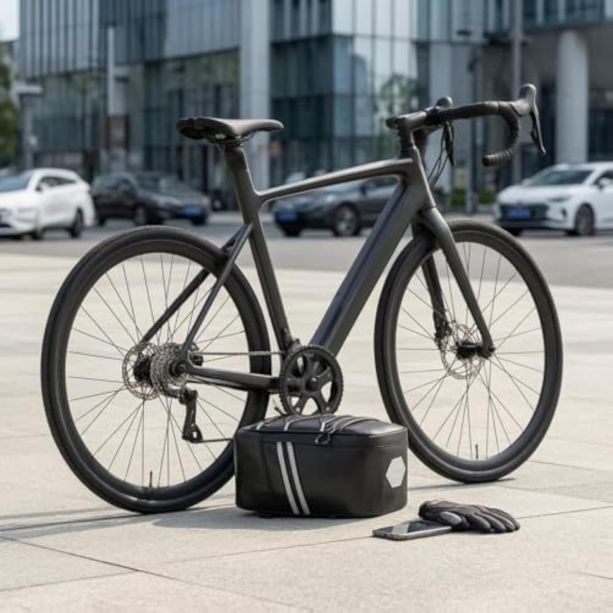 Reflective Black Rear Cargo Bag for Electric Bicycles