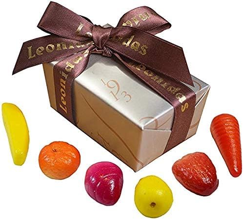 Leonidas Real Fruit Marzipan – 24-Piece Gift Box (Approx. 575g) – Handcrafted Belgian Marzipan Fruits -Almond – No Palm Oil – Luxury Ballotin Packaging