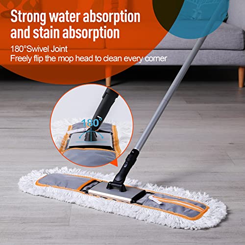 Cleanhome ZJUS-ST03-60-GREY 24 Inch Commercial Dust Mop For Floor Cleaning thumb #4