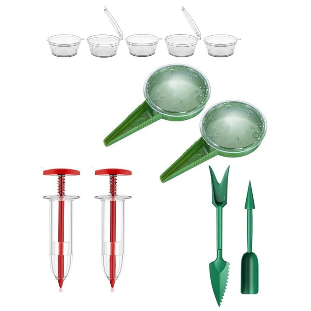 Littimoon Mini Seeder Seed Seeder Tools, Hand Seedling Spreader and Broom Set, Small Spreader Handheld Seeder