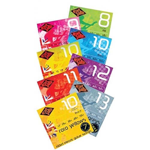 Rotosound Cordes pour guitare électrique PURE NICKELS 6-str. PN9 Super Light 9-42 - Les Beatles, Paul McCartney, John Lennon, RIngo Starr, George Harrison Rotosound Cordes pour guitare électrique PURE NICKELS 6-str. PN9 Super Light 9-42