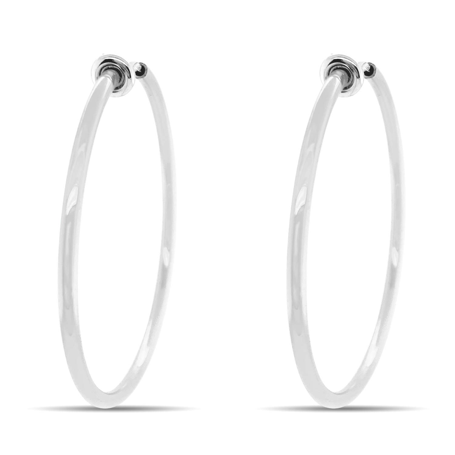 Clip On Spring Hoop Earrings for Non-Pierced Ears