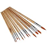 NUOLUX Malpinsel 12pcs Paint Brush Set Professionelle Künstler Pinsel für Aquarell Öl/Acryl Malerei
