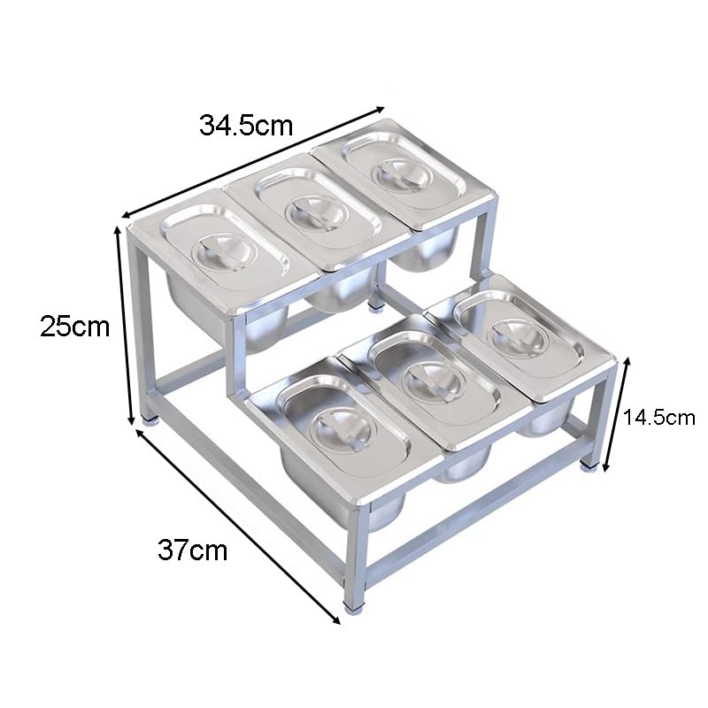 Estante para especias y bandeja para servir, organizador de cocina para encimera o parrilla, metal inoxidable