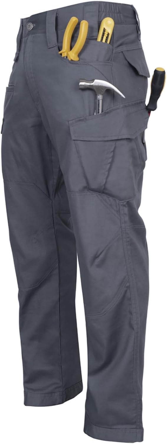 FR Pants for Men Ripstop Flame/Water Resistant Lightweight Cargo Pants Boot Cut CAT2 NFPA2112 Welding Pants