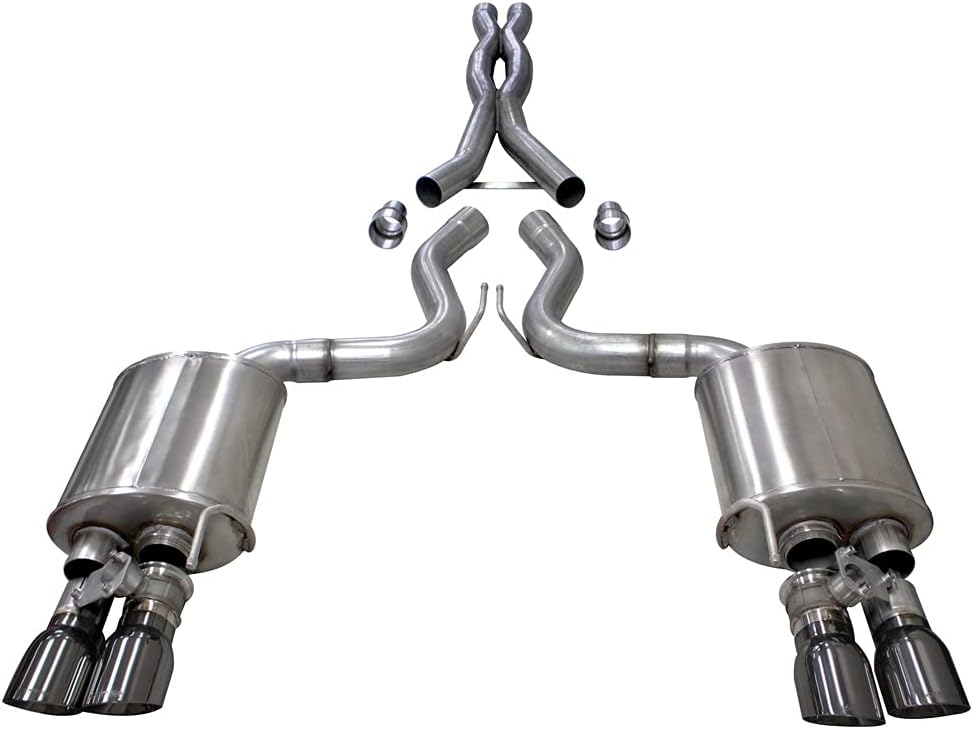 2018-2019 Ford Mustang Gt 3.0" Dual Rear Exit Valve Cat-Back Exhaust System with Twin 4.0" Tips (21001) Sport - Extreme Sound Levels