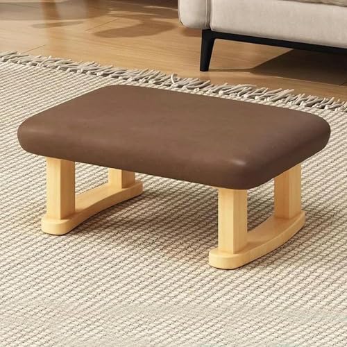 Reposapiés De Madera Maciza con Cojín, Taburete Pequeño, Desmontable y Lavable, para El Hogar, Sofá, Sala De Estar, Taburete para Piernas, Pedal Debajo De La Mesa,015