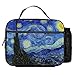 PasTard Van Gogh Lunch Bag Reusable Insulated Starry Night Lunch Box Keep Food Cooler Thermal Lunch Tote for Women Men