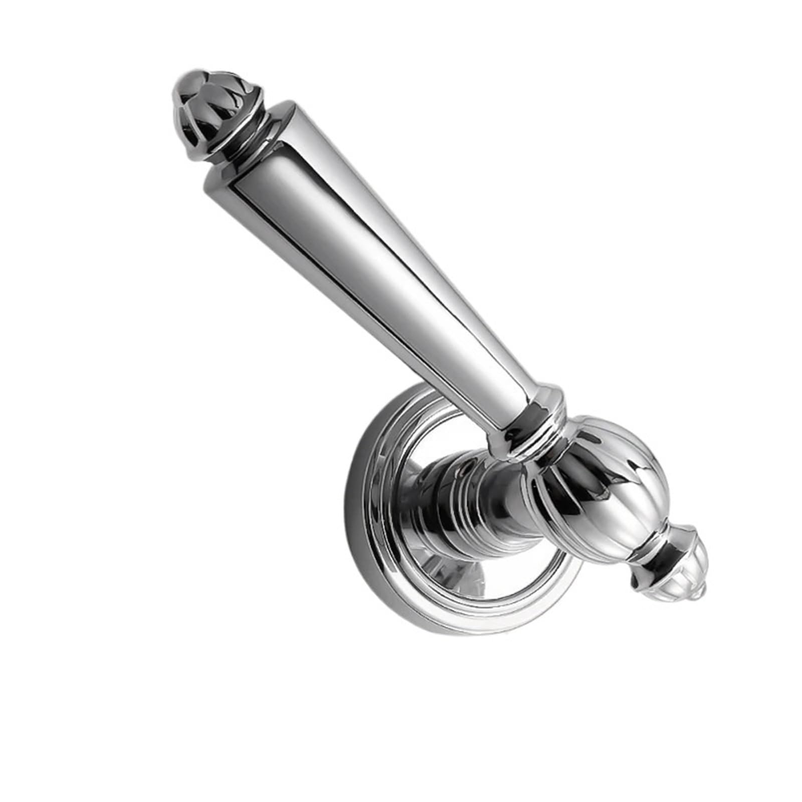 Bright Chrome French Interior Door Lock, Bedroom Silver Handle, Silent Wooden